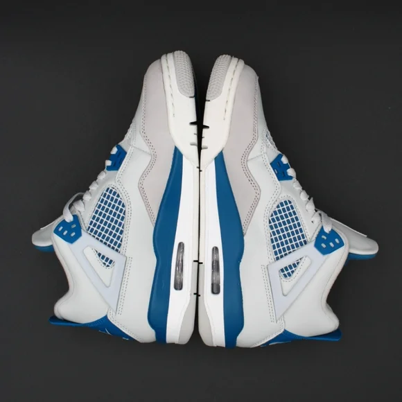 Air Jordan 4 Retro (GS) Off White/Military Blue 6.5Y - Picture 6 of 14
